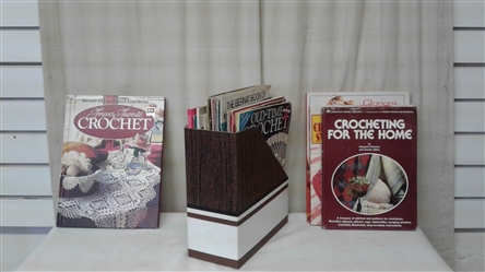 LOT OF CROCHETING BOOKS AND MAGAZINES