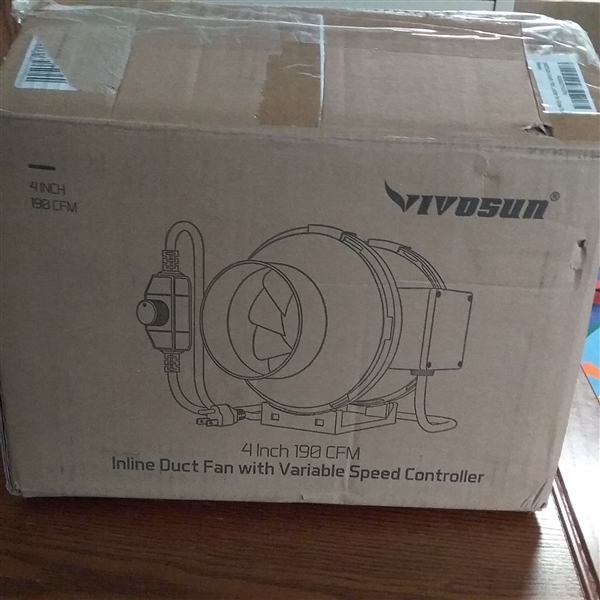4 INCH INLINE DUCT FAN WITH VARIABLE SPEED CONTROLLER