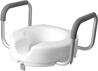 LOCKING RAISED TOILET SEAT WITH ARM RESTS