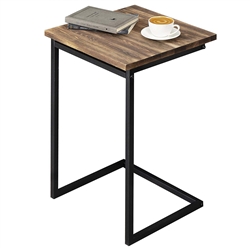 MYGIFT 21" SIDE TABLE WITH WOOD TOP