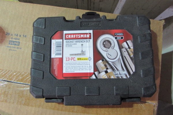 MILWAUKEE ELECTRIC DRILL, HANDSAW SOCKET WRENCH SET & MORE