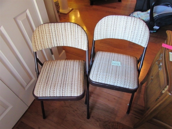 2 UPHOLSTERED FOLDING CHAIRS