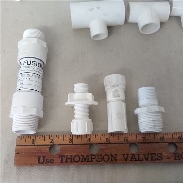 MISCELLANEOUS PVC CONNECTORS,  CAPS, TEES AND MORE