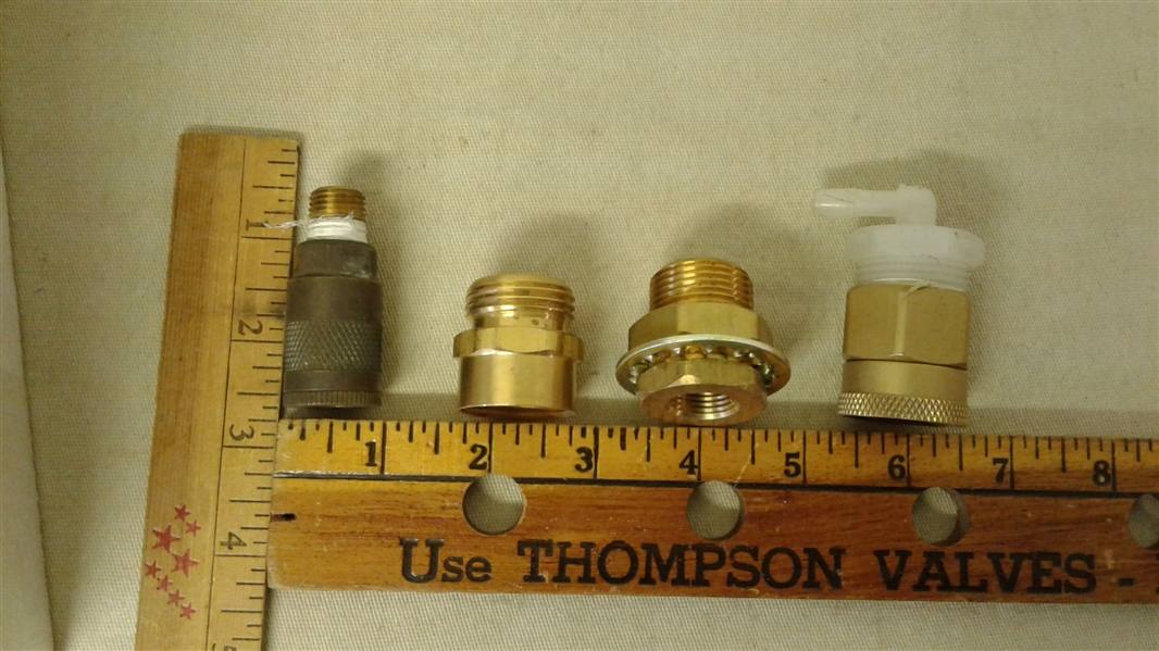 BRASS GARDEN HOSE ADAPTERS,CAPS, AND MISC BRASS FITTINGS