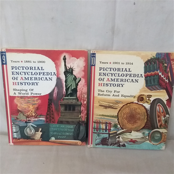 VINTAGE SET OF THE PICTORIAL ENCYCLOPEDIA OF AMERICAN HISTORY VOLUMES 1-16