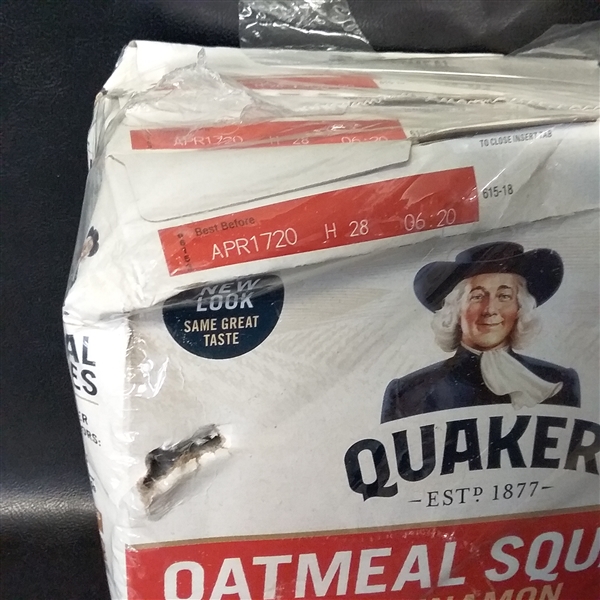 Quaker Oatmeal Squares Cereal, Cinnamon, 14.5-Ounce Boxes Pack of 3