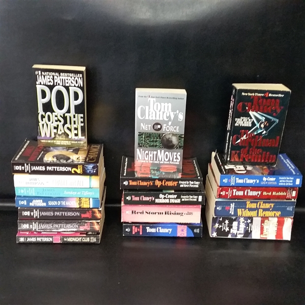 Tom Clancy and James Patterson Paperback Collection of 18 Novels