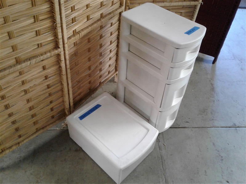 Tenex Plastic 4 Drawer Storage Cart on Wheels Plus an Extra Storage Drawer