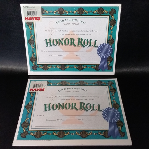 Achievement and Honor Roll Award Certificates