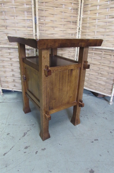 SOLID WOOD ARTS & CRAFTS STYLE CABINET/SIDE TABLE #2