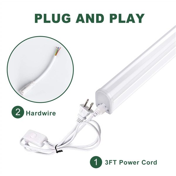 8 Pack LED T5 Integrated Single Fixture LED Shop Light 4FT Corded Electric with Built-in ON/Off Switch
