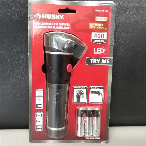 Husky 400 Lumens LED Swivel Aluminum Flashlight