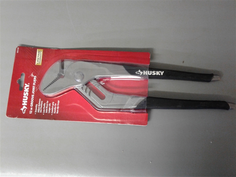 Husky 12 in. Groove Joint Pliers