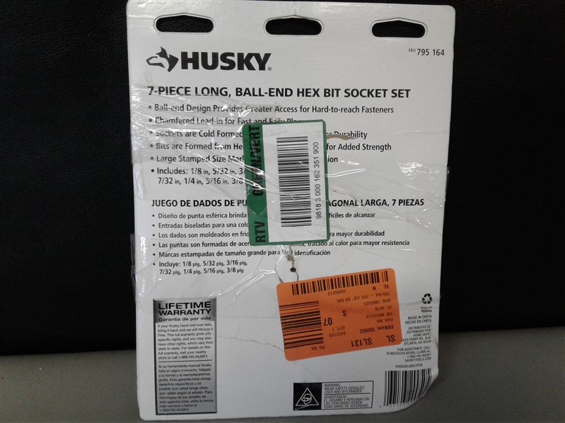 Husky 3/8 in. Drive SAE Long Ball Hex Bit Socket Set (7-Piece)