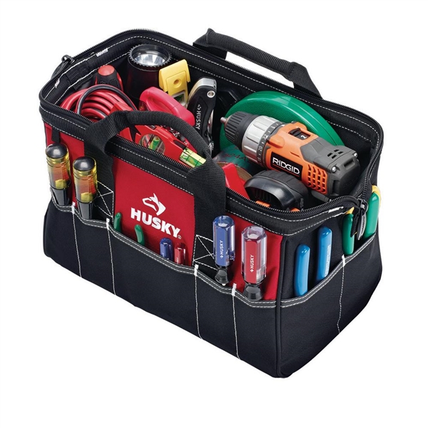 Husky 18 in., 15 in. and 12 in. Tool Bag Combo in Red