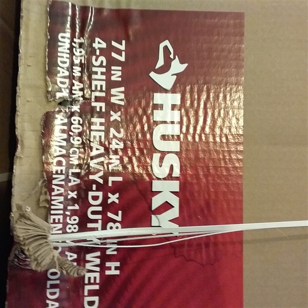 Husky Black Heavy Duty 4-Tier Steel Garage Storage Shelving Unit (77 in. W x 78 in. H x 24 in. D)