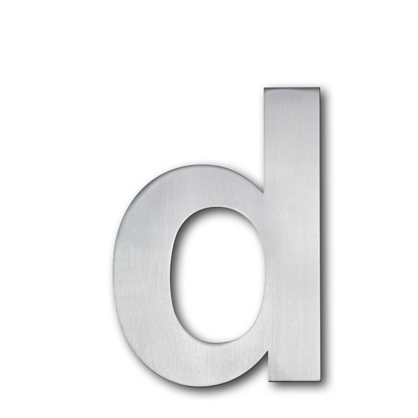 QT Home Decor 4 in. Brushed Stainless Steel Large Floating Modern House Letter d
