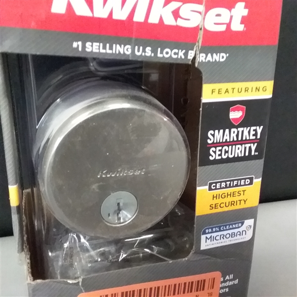 Kwikset Uptown Satin Nickel Single Cylinder Deadbolt featuring SmartKey Security