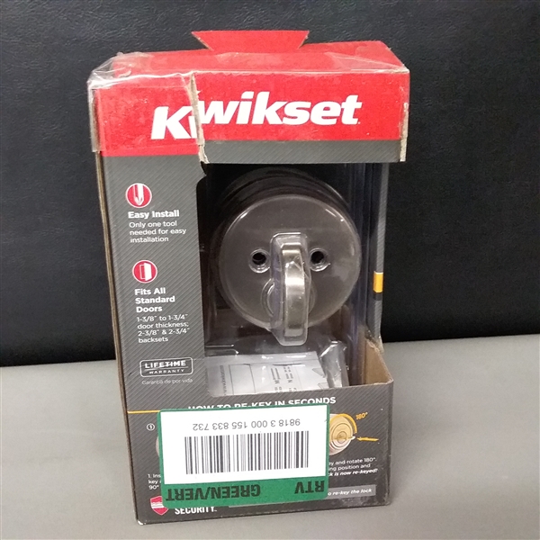 Kwikset Uptown Satin Nickel Single Cylinder Deadbolt featuring SmartKey Security