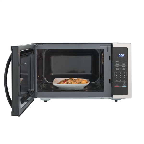Magic Chef 1.6 cu. ft. Countertop Microwave in Stainless steel with Gray Cavity