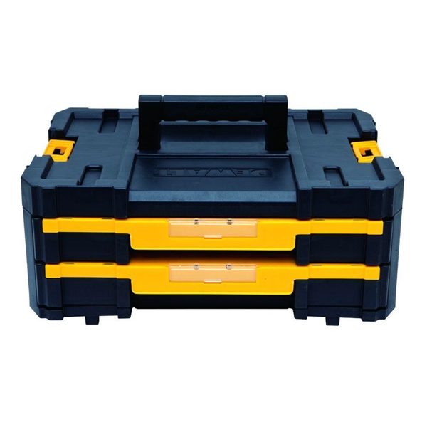 DEWALT TSTAK IV 7 in. Stackable 18-Compartment Double Shallow Drawer Small Parts & Tool Storage Organizer
