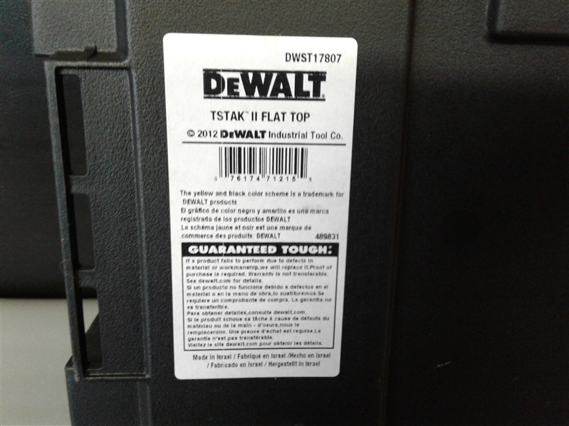 DEWALT TSTAK II 13 in. Stackable Flat Top Tool Storage Case