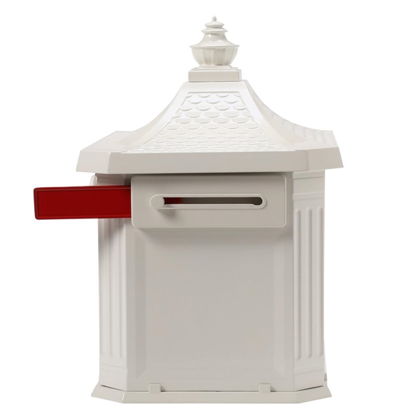Gibraltar Mailboxes Hamilton White Locking Aluminum Large Post-Mount Mailbox