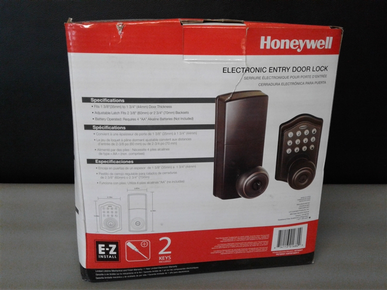 Honeywell Oil Rubbed Bronze Keypad Electronic Knob Entry Door Lock