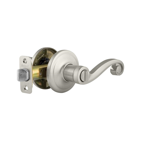 Kwikset Lido Satin Nickel Privacy Bed/Bath Door Lever Featuring Microban Antimicrobial Technology