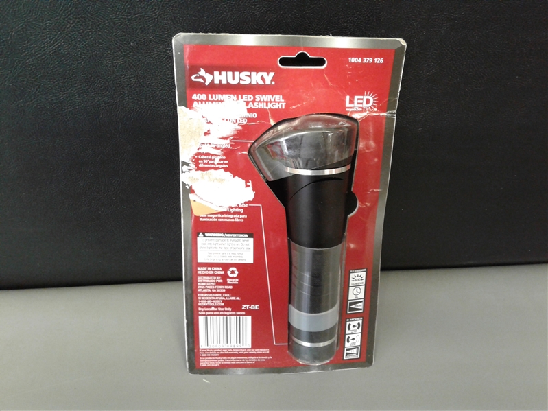Husky 400 Lumens LED Swivel Aluminum Flashlight