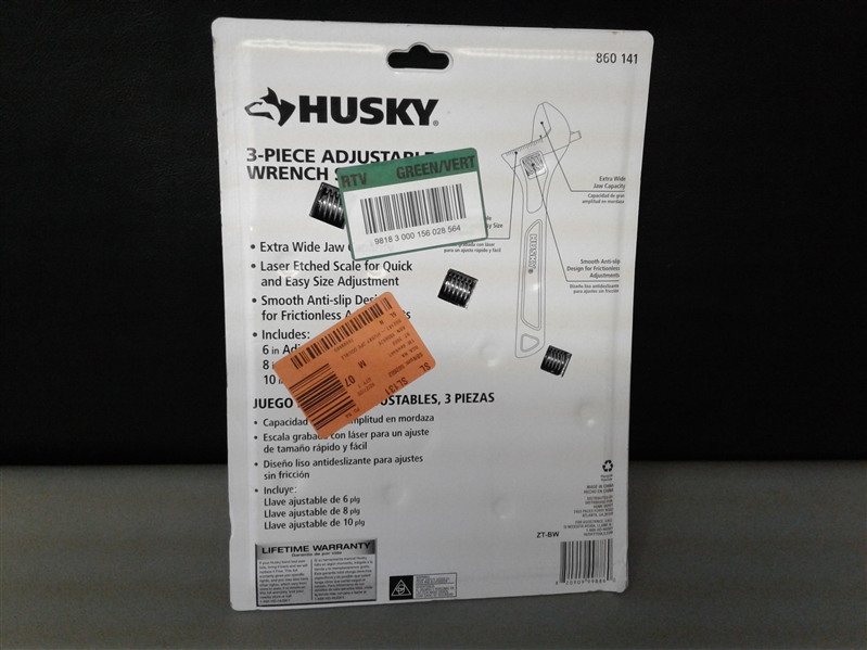 Husky Adjustable wrench set(3-Piece)