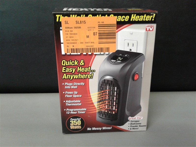 350-Watt Wall Outlet Handy Heater