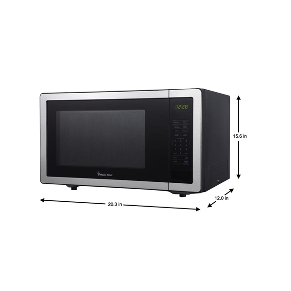 Magic Chef 1.1 cu. ft. Countertop Microwave in Stainless Steel with Gray Cavity