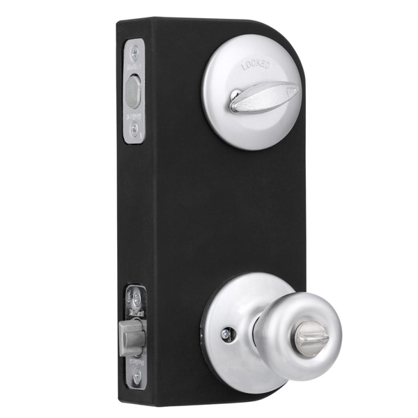 Kwikset Tylo Satin Chrome Exterior Entry Door Knob and Single Cylinder Deadbolt Combo Pack