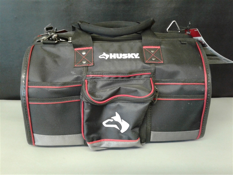Husky 18 in. Large Mouth Tool Bag with Tool Wall