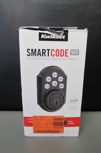 Kwikset SmartCode 909 Venetian Bronze Single Cylinder Electronic Deadbolt Featuring SmartKey Security