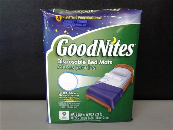 GoodNites Disposable Bed Mats 9 Ct