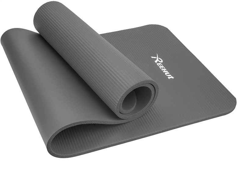 REEHUT 1/2-Inch Extra Thick High Density NBR Exercise Yoga Mat for Pilates, Fitness & Workout