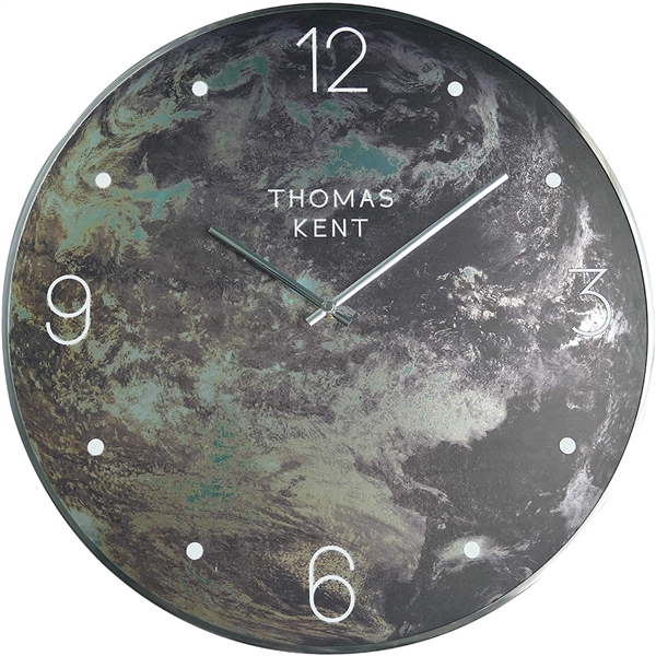 Thomas Kent 20 Earth Pattern Wall Clock with Aluminum Alloy Frame