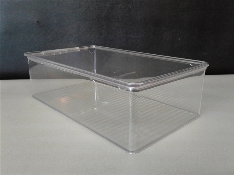 mDesign Plastic Container Bin, Attached Hinged Lid 