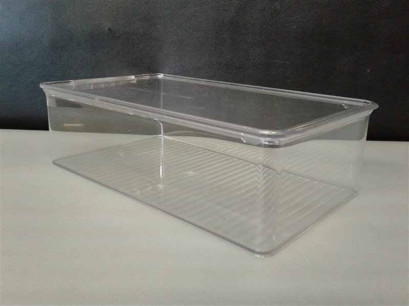 mDesign Plastic Container Bin, Attached Hinged Lid 