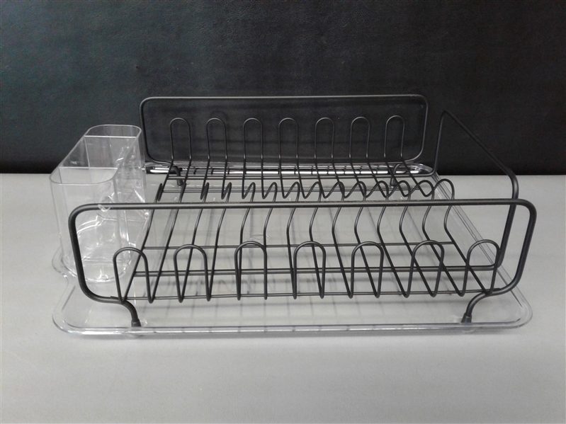 mDesign Large Kitchen Countertop, Sink Dish Drying Rack