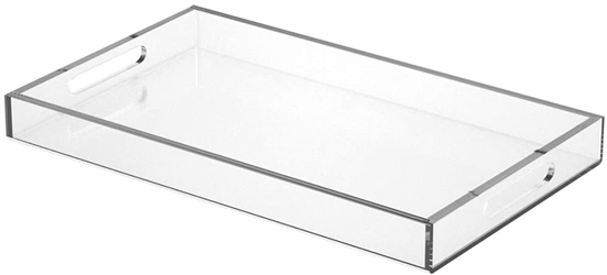 NIUBEE Acrylic Serving Tray 12x20 Inches  Clear Decorative Tray