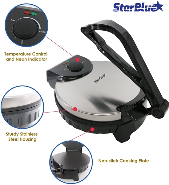 10inch Roti Maker by StarBlue with FREE Roti Warmer