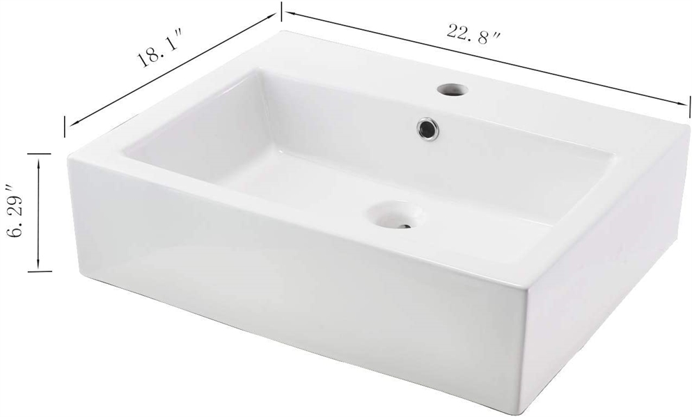 Hotis Above Counter Porcelain Ceramic Bathroom Vessel Sink
