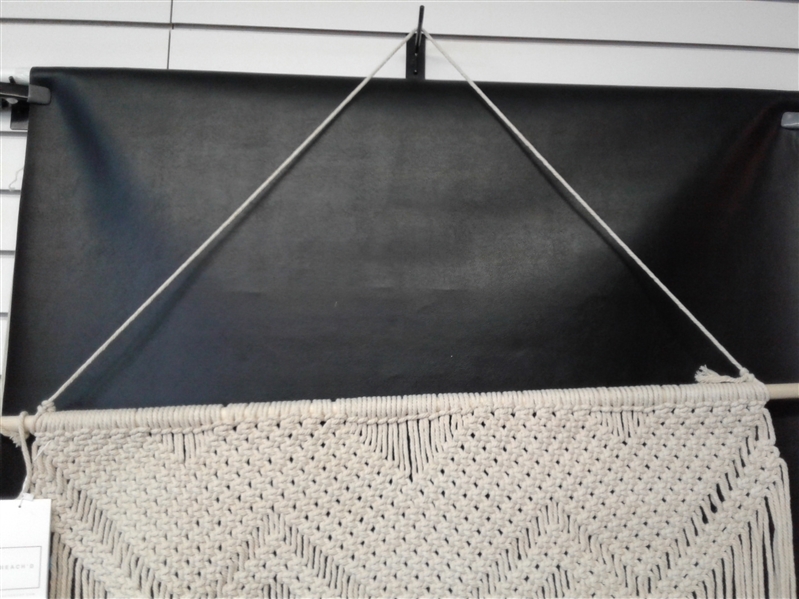 Large 39 Wide Macrame Rope Crochet Boho Wall Hanging on Dowel
