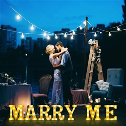 Light Up Marry Me Sign with Warm White LEDs
