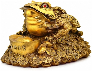 Large Size Brass Thriving Business Feng Shui Money Frog