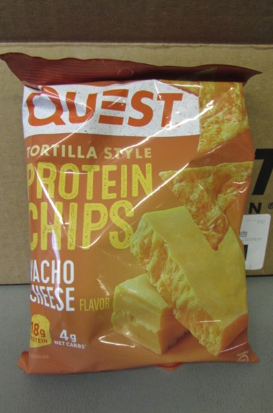 Quest Nutrition Tortilla Style Protein Chips, Nacho Cheese, Low Carb, Gluten Free, Baked, 1.1 Ounce (Pack of 8)