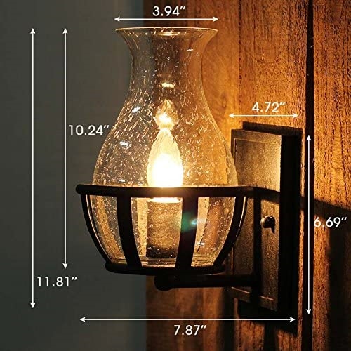 Ladiqi Vintage Country Style Candle Design Wall Sconce